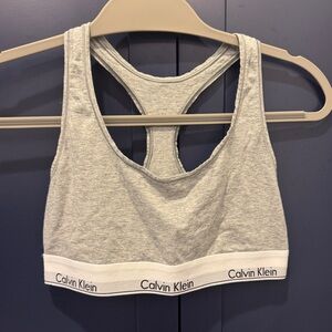 Calvin Klein Light Gray Racerback Sports Bra